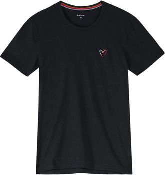 Paul Smith Geborduurde Swirl Heart T-Shirt - Dames - T-shirts - Zwart - S - Katoen - Tops