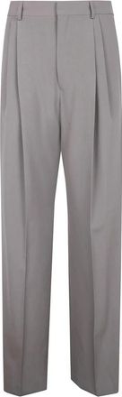 Dries Van Noten Tailored Pleated Broeken - Heren - Wijde Broeken - Grijs - L - Leer - Broeken