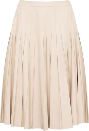 Yves Salomon Gonna midi plissettata in pelle - Toni neutri