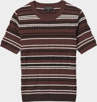 Rag & Bone Karina Striped Short-Sleeve Shirt