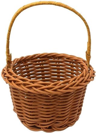OEM Cesta Redonda De Mimbre - Fabricada En Polipropileno - Cesta Tejida - Cesta Para Pan - Cesta Para Alimentos - Marr&oacute;n - 10 X 10 X 6 Cm