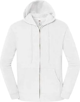 Fruit Of The Loom Fruit of the Loom Unisex Adult Iconic Premium Full Zip Hoodie (Wit)