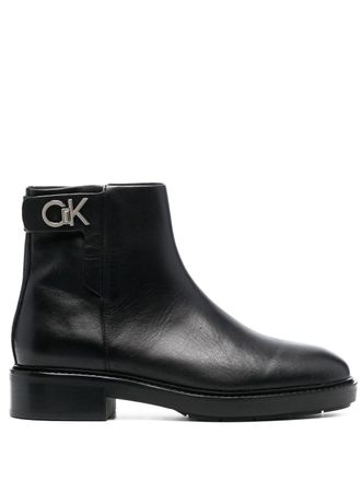 Calvin Klein Stivaletti con placca logo - Nero