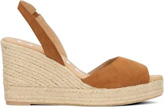 Maneb&igrave; Soft Suede Three Bands Wedge Espadrilles - Dames - Schoenen - Beige - Maat: 38 EU Su&egrave;de