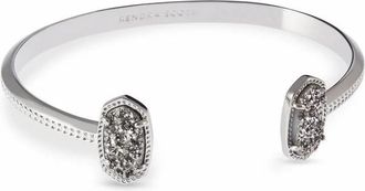 Kendra Scott Elton Silver Cuff Bracelet in Platinum Drusy