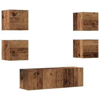 Berkfield Home 5 Piece TV Cabinet Set Wall-mounted Old Wood Engineered Wood