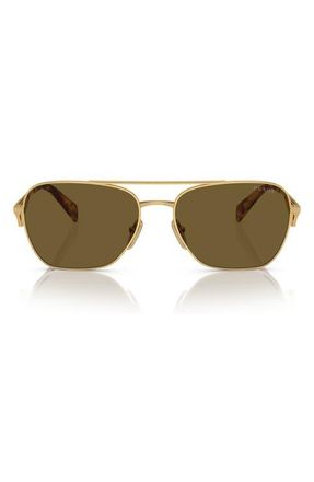Prada 59mm Aviator Sunglasses in Gold at Nordstrom