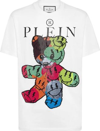 Philipp Plein Round Neck T-Shirt Teddy - Heren - T-shirts - Wit - 4XL - Katoen - Tops