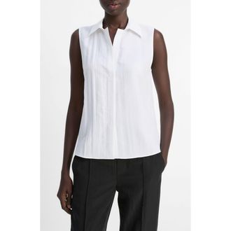 Vince Boxy Sleeveless Button-Up Shirt in Optic White at Nordstrom Rack, Size Medium