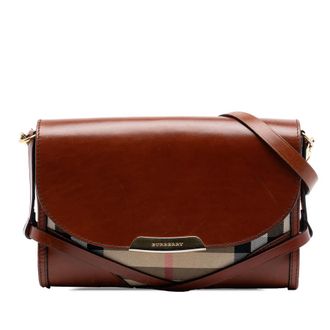 Burberry Pre-owned Burberry Leather and House Check Canvas Bridle Abbott Crossbody Ladies G6FZLUC2YZJ2KYKW