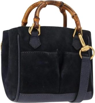 Gucci Pre-owned Mini Bags, female, Blue, Size: ONE SIZE Pre-owned Suede Mini Bag