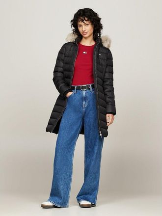 Tommy Jeans Lange donsjas met ritssluiting en kap