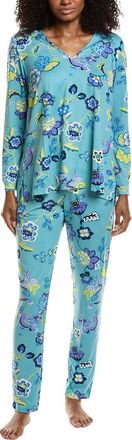 Natori 2Pc Fleur Dragon Cozy Knit Pajama Set