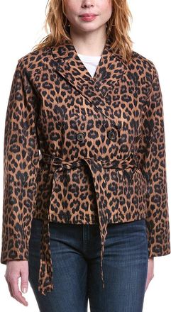 NVLT Nvlt Cropped Leopard Trench Coat