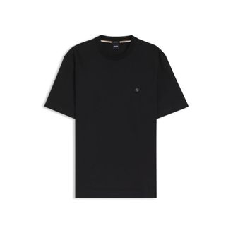 BOSS Mercerized-cotton T-shirt with Double B monogram