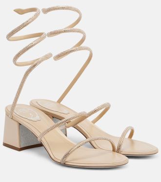 Rene Caovilla Sandalias Cleo de sat&eacute;n con cristales