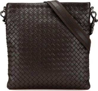 Bottega Veneta Borsa a tracolla con design Intrecciato in nappa 2012-2024 - Marrone