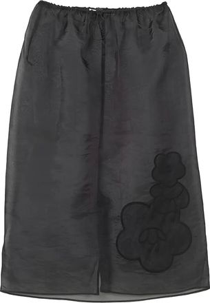 Cecilie Bahnsen Gonna midi Bambi con ricamo flroeale - Nero