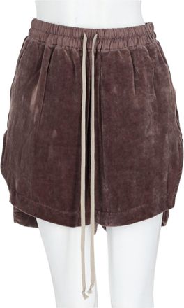 Rick Owens Velvet-Textured Brown Viscose-Blend Shorts