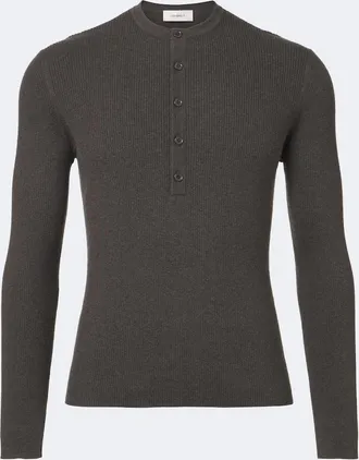 Lisa Yang Falk cotton and cashmere Henley shirt