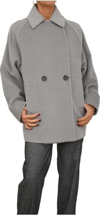 Max Mara Cappotto - Dames - Mantel - Grijs - XL - Wol - Jassen