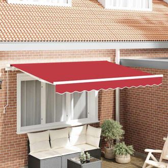 vidaXL Toldo Retr&aacute;ctil Rojo 350 X 200 Cm Poli&eacute;ster, Aluminio Vidaxl