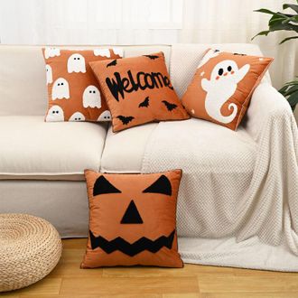 OEM Coj&iacute;n Bordado De Fantasma Para Halloween - Decoraci&oacute;n Navide&ntilde;a Para El Hogar - Coj&iacute;n Para Sof&aacute; - Coj&iacute;n Suave Y Creativo Para Sala De Estar - Juego De 