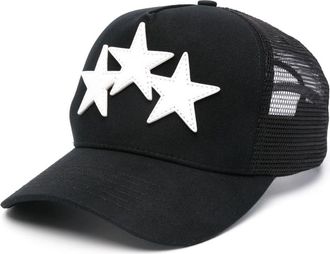 Amiri star-patch hat - men - Cotton/Lyocell/Polyester/Bos Taurus - One Size - Black