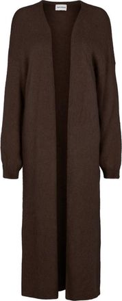Americandreams June Long Alpaca Cardigan - Dames - Lange truien - Bruin - ONE Size - Wol - Truien & Vesten