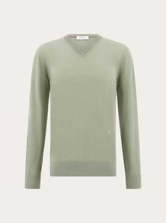 Ferragamo Uomo Maglia con scollo a V Verde
