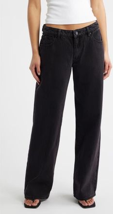 Abrand 99 Amanda Baggy Straight Leg Jeans in Washed Black at Nordstrom, Size 29