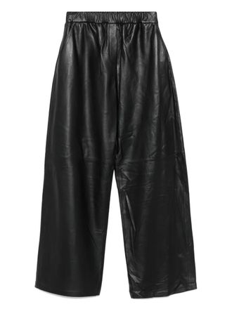 Arma elastic-waist leather trousers - Black