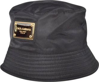 Dolce & Gabbana Black Nylon Logo Plaque Bucket Hat Size S