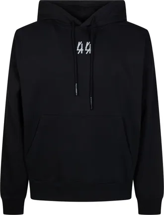 44 Label Group Black Logo Mini Cropped Hoodie