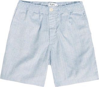 Wax London Kurt Striped Cotton and Linen-blend Shorts - Light Blue - 36 (W36 / XL)