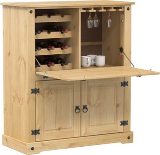 vidaXL Botellero Corona Madera Maciza De Pino 97x45x114 Cm Vidaxl