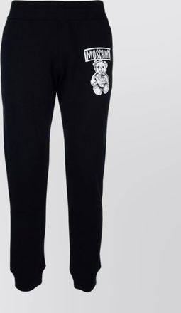 Moschino graphic print ribbed cuffs trousers