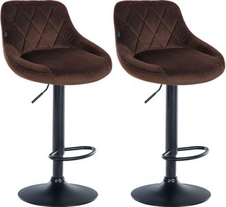 Clp Clp - Set De 2 Taburetes Lazio En Terciopelo Marr&oacute;n Negro