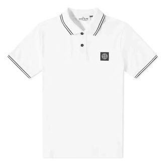 Stone Island Patch Tipped Polo Shirt White 101522S18-V1001