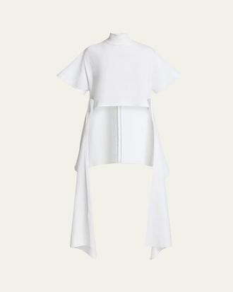 Alaia Asymmetric Short-Sleeve Cotton T-Shirt