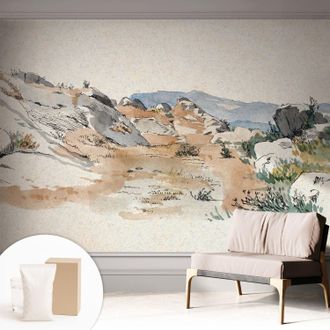 Tulup Carta Da Parati Non Tessuto - Decorazione Da Muro - Traspirante - Con Motivo - Per Camera Da Letto Cucina Paesaggio Roccioso 312x219 Cm