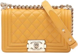 Chanel Pre-owned Vintage Crossbody Bag - Dames - Vintage Schoudertas - Geel - ONE Size - Leer - Vintage