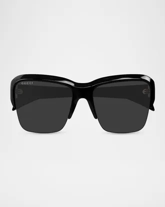 Gucci Men & apos;s GG2024S 70S Nuances Navigator Injection Sunglasses