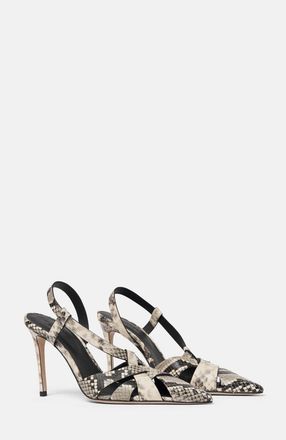 Scarosso Athena Pumps in Grey - Snake-Printed Calf at Nordstrom, Size 38.5
