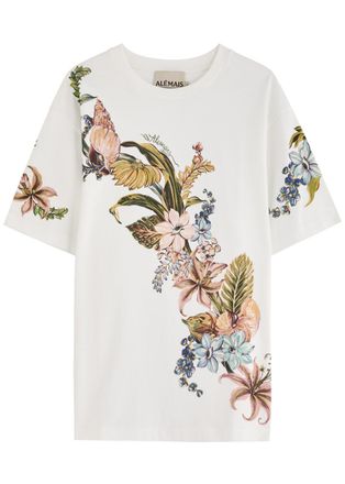 Alemais Alemais Oleander Printed Cotton T-shirt - Multicoloured - 8 (UK8 / S)