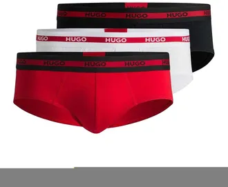 HUGO BOSS Hugo Slip met lage taille voor heren (Set van 4) (Rood, Zwart, Wit)