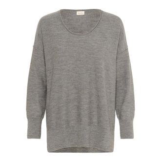 Part Two NouraPW PU Strik - Dames - Truien - Grijs - Maat: 2XL