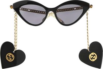 Gucci Womens Sunglasses Black Acetate Metal