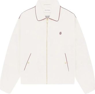 Dr&ocirc;le de Monsieur Blouson Brod&eacute; Coton - Heren - Zomerjassen - Wit - M - Katoen - Jassen