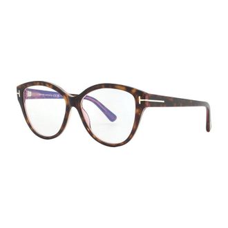 Tom Ford FT5954-B 056 Havana/Clear Blue Light Block 54mm